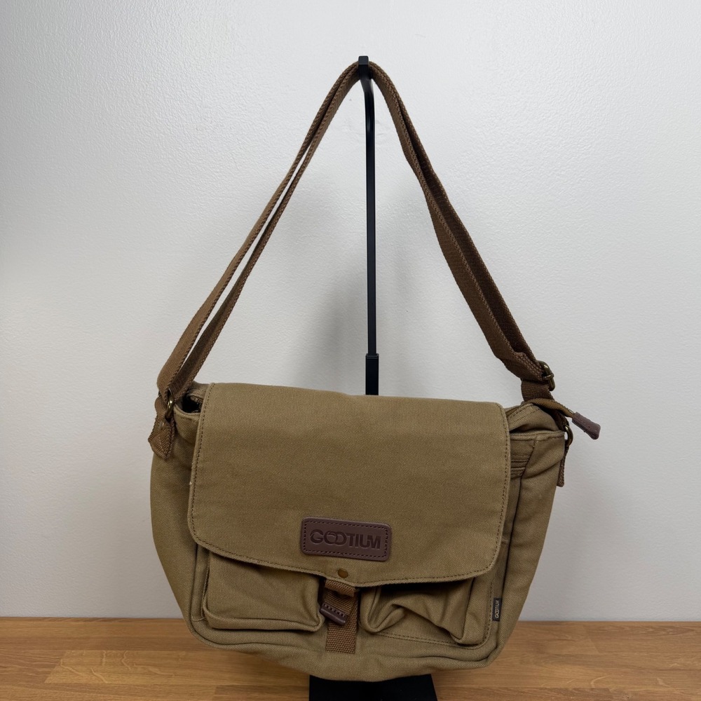 Gootium Khaki Canvas Messenger Bag Crossbody Satchel Utility Shoulder Bag